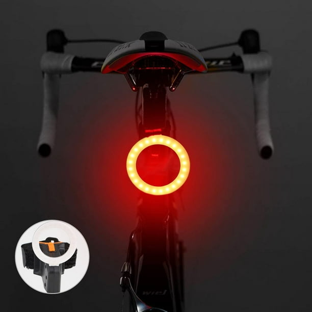 USB Rechargeable Bike Rear Tail Light LED Bicycle Warning Safety Smart Lamp BE